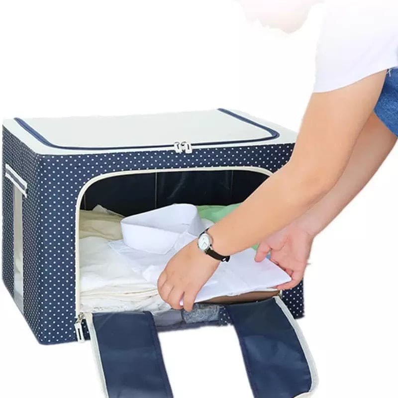 Printed Large Capacity Storage Box, Waterproof Oxford Cloth Steel Storage Box, Clothing Quilt Storage Bag Organizer, Quilt Blanket Socks Stuff Container, Portable Folding Closet Organizer Printed Large Capacity Storage Box, Waterproof Oxford Cloth Steel Storage Box, Clothing Quilt Storage Bag Organizer, Quilt Blanket Socks Stuff Container, Portable Folding Closet Organizer